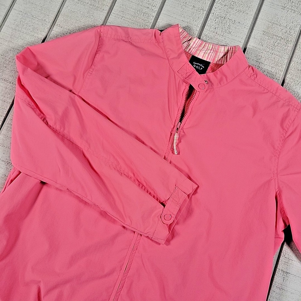 Charter Club Golf Jacket Womens XL Pink Mesh Lined Full Zip Pockets Daily Active
